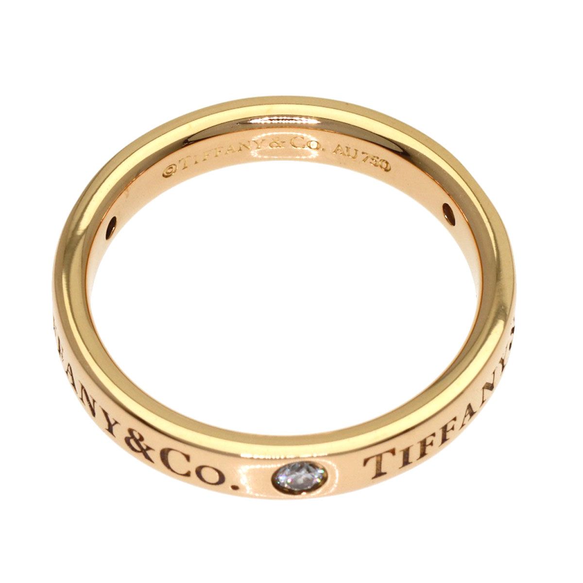 Tiffany & Co Flat Band Diamond Ring 18k Pink Gold — view 4