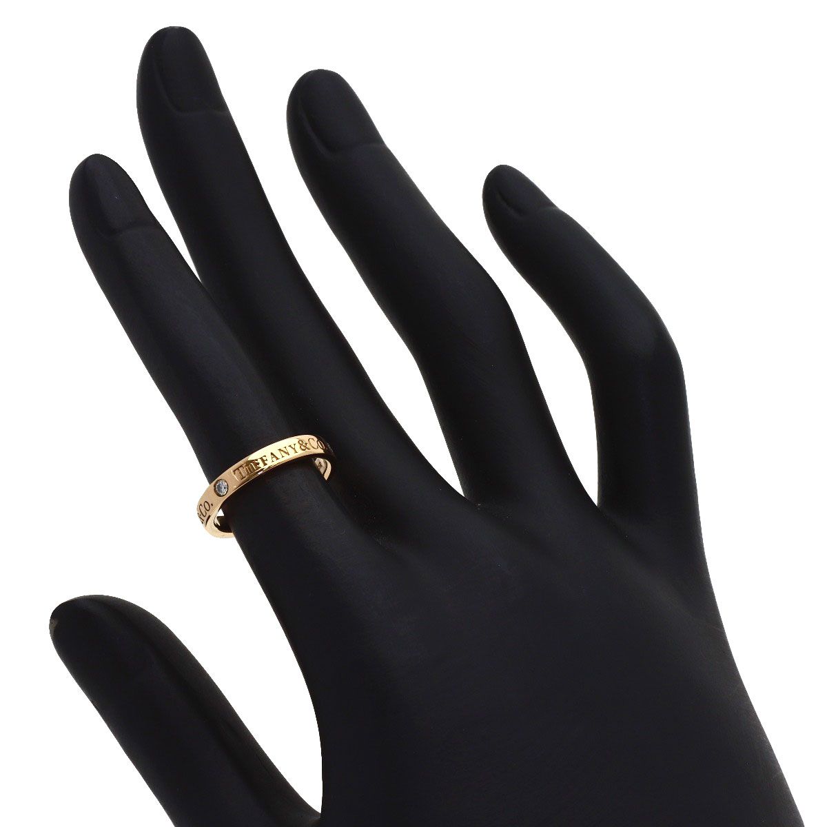 Tiffany & Co Flat Band Diamond Ring 18k Pink Gold — view 5