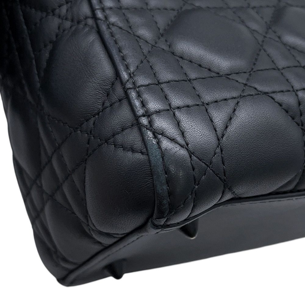 Dior Handbag Lady Cannage Medium Ultra Matte 2-Way Black — view 7