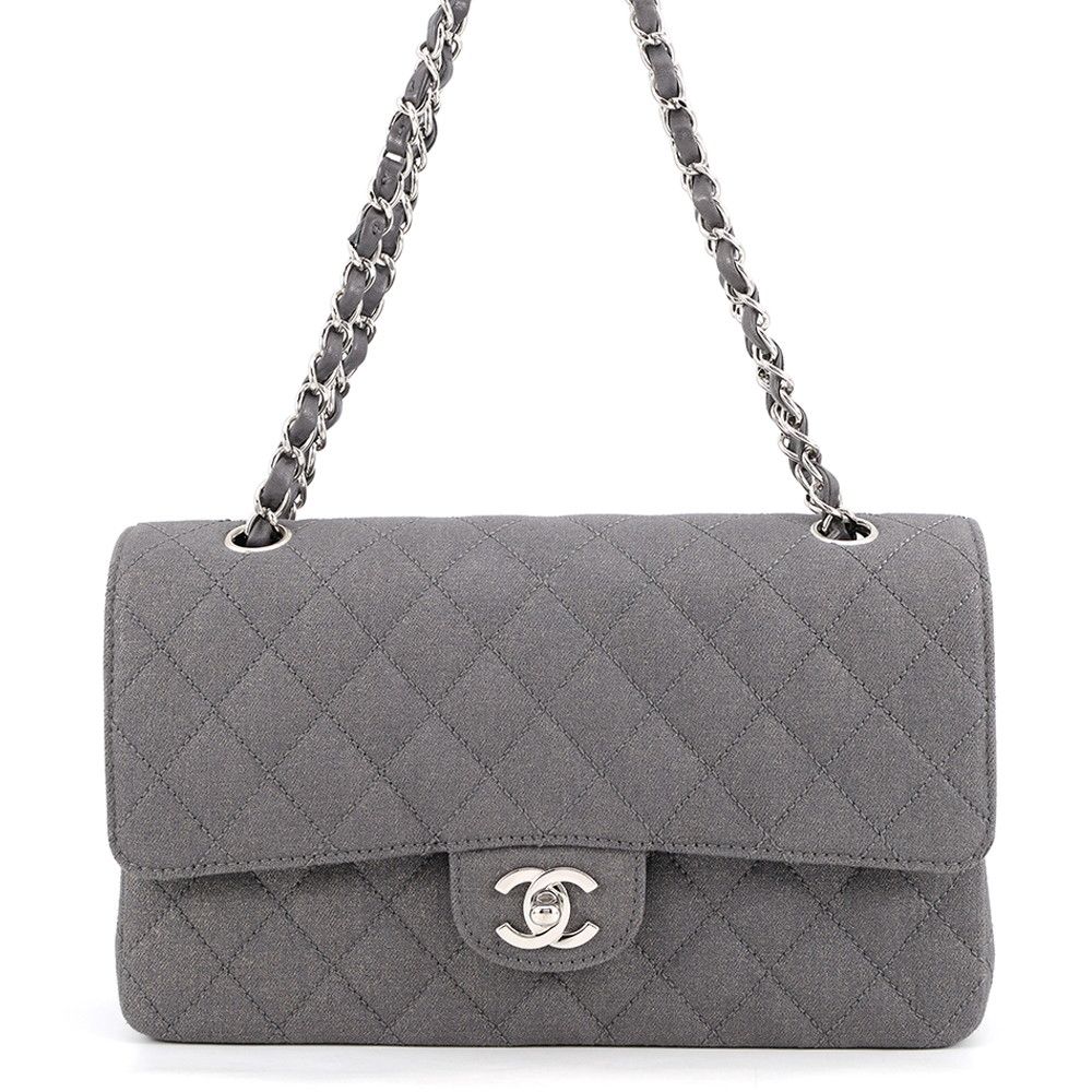 Chanel Chain Shoulder Bag Quilted 25 CC Logo Canvas Double