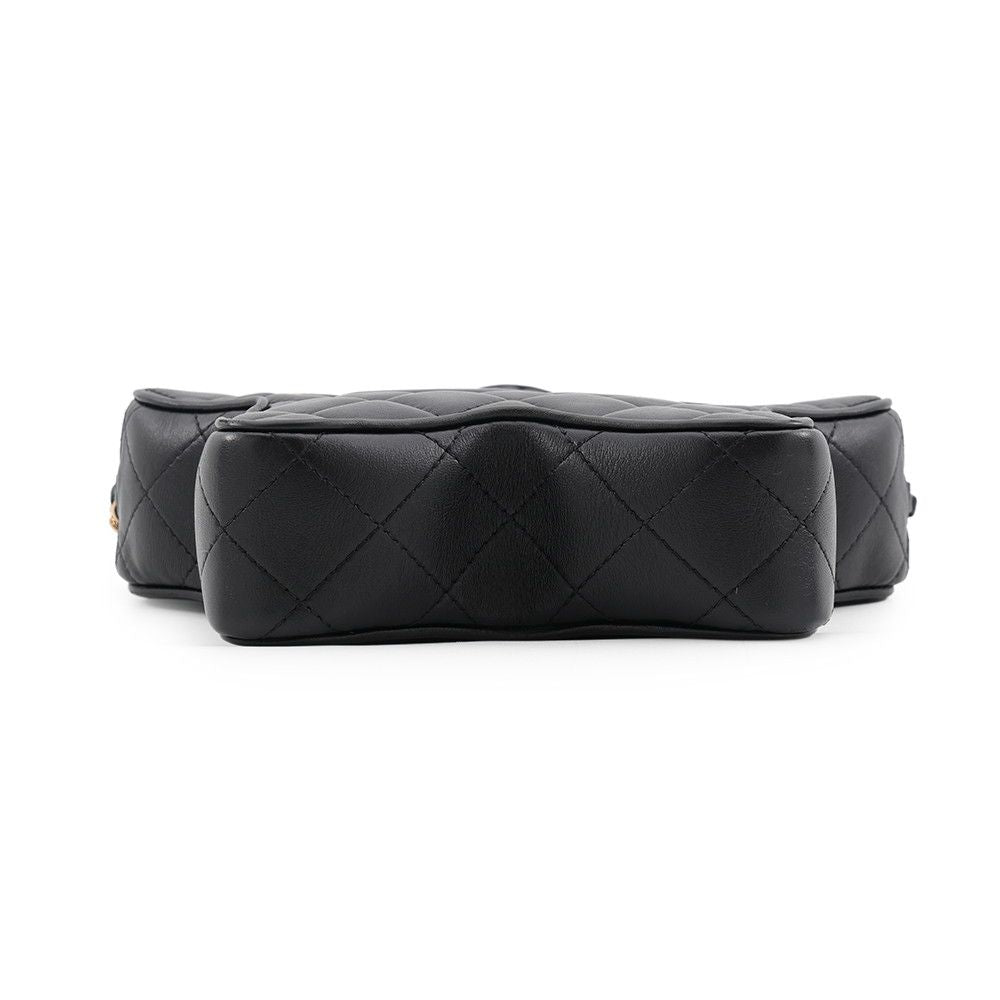Chanel Chain Shoulder Bag Quilted CC Logo Star Lambskin Black — view 3