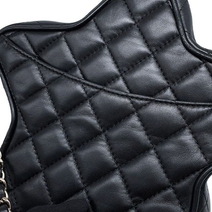 Chanel Chain Shoulder Bag Quilted CC Logo Star Lambskin Black — view 7