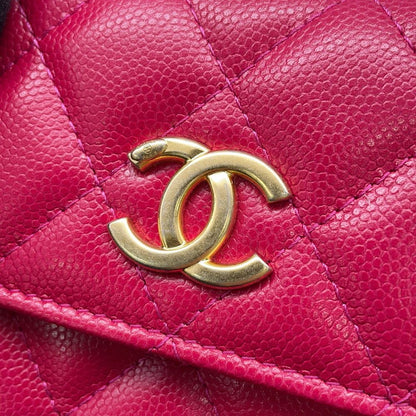 Chanel Chain Shoulder Bag Mini CC Logo Caviar Leather — view 7