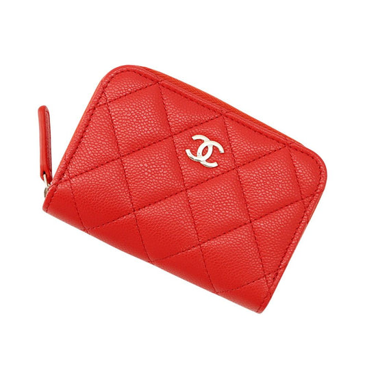 Chanel Coin Purse Quilted CC Logo Classic Zip Caviar Leather