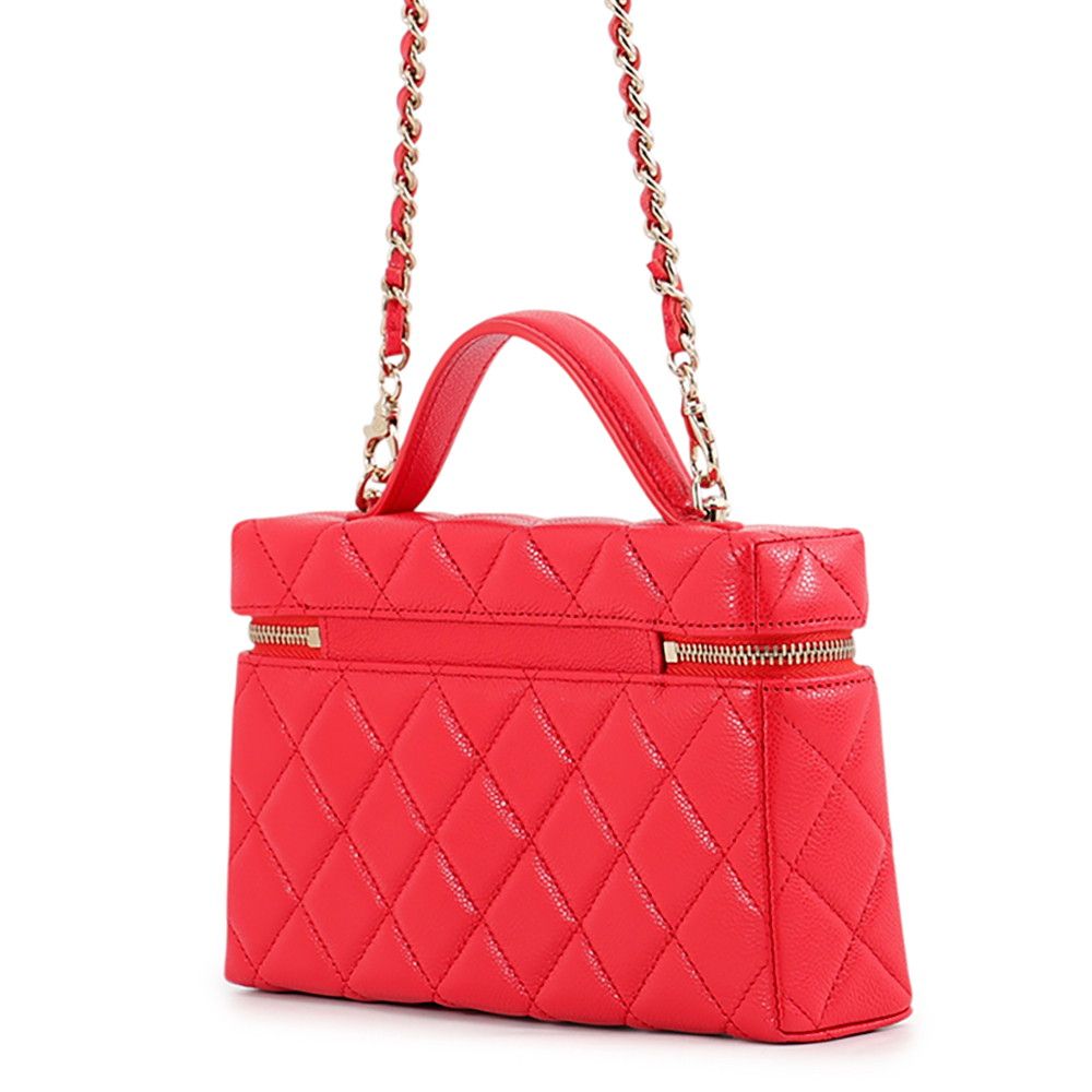 Chanel Chain Shoulder Bag Quilted Vanity CC Logo Caviar Leather 2-Way — view 2