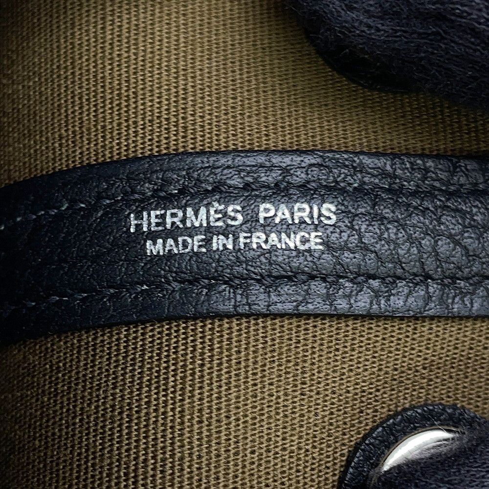 Hermes Tote Bag Neo Garden 23 Party Olive Green Black Silver Toile Officier — view 6