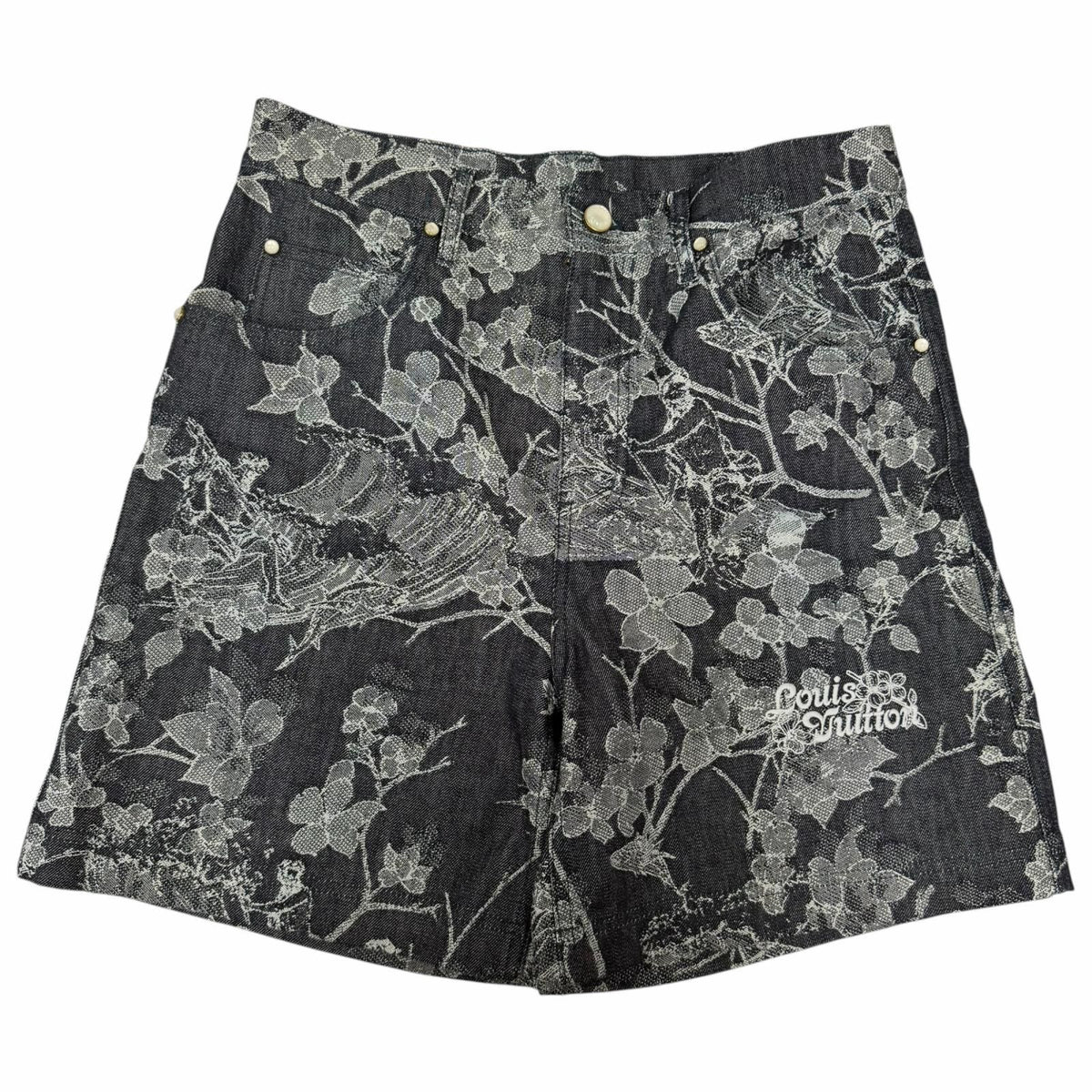 Louis Vuitton Floral Jacquard Denim Set Indigo Blue 30 M — view 7