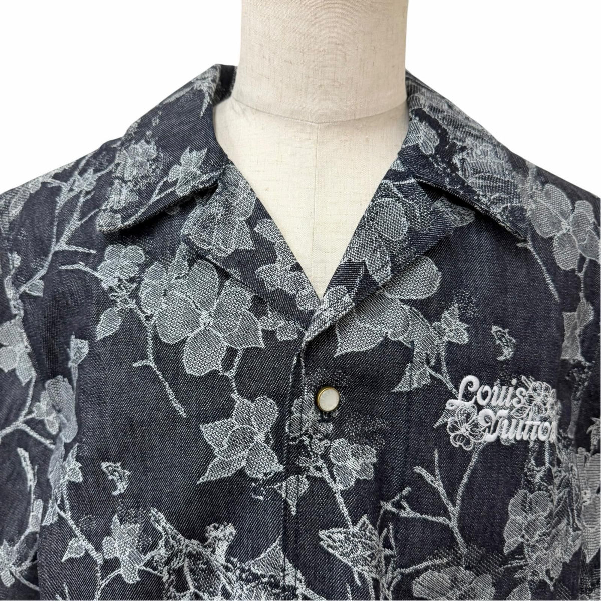 Louis Vuitton Floral Jacquard Denim Set Indigo Blue 30 M — view 3