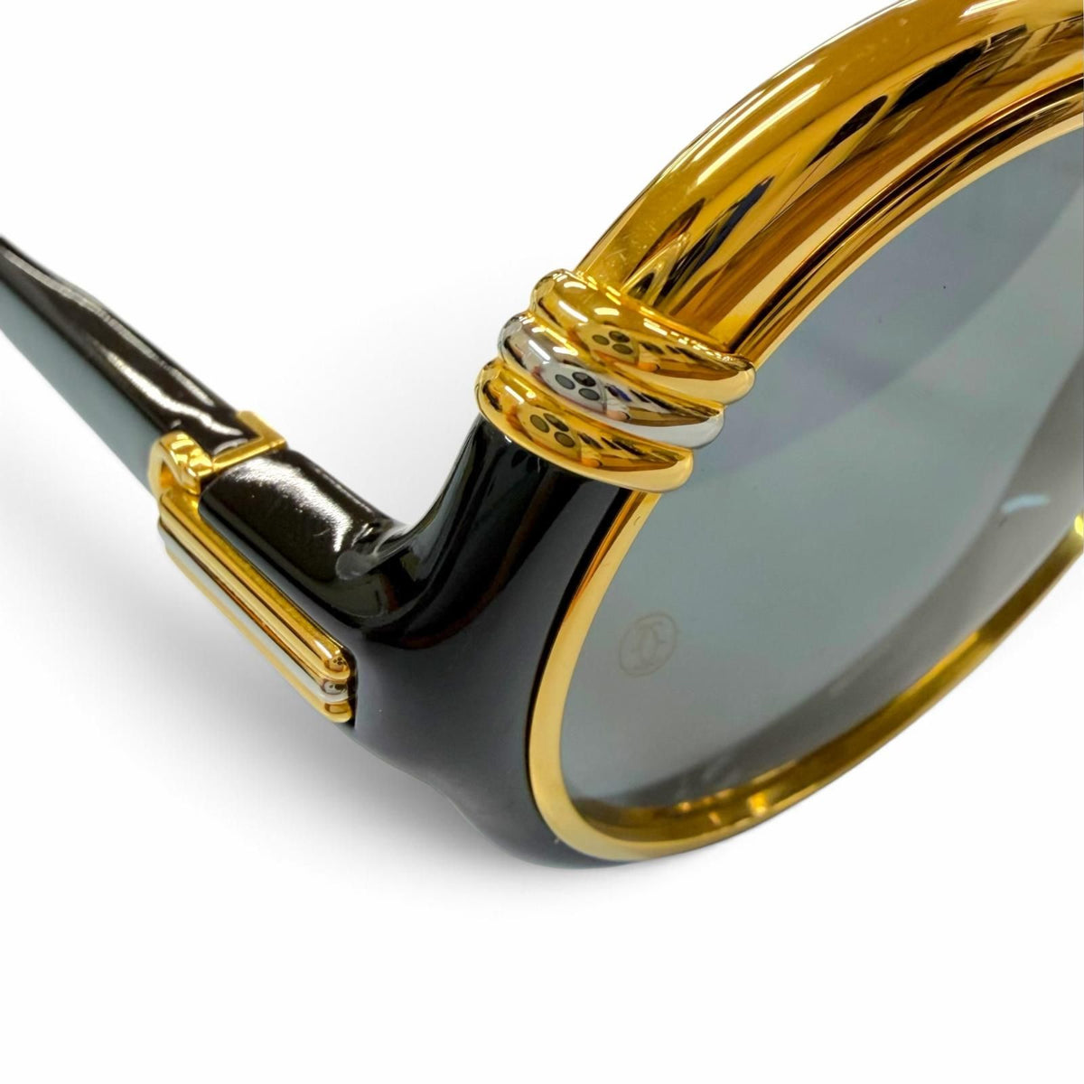 Cartier Vintage Diabolo Logo Eyewear Sunglasses Black Gold Non Prescription — view 8