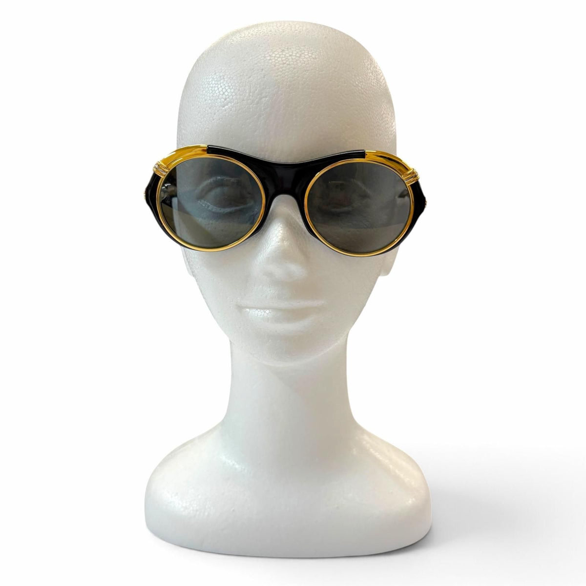 Cartier Vintage Diabolo Logo Eyewear Sunglasses Black Gold Non Prescription — view 3
