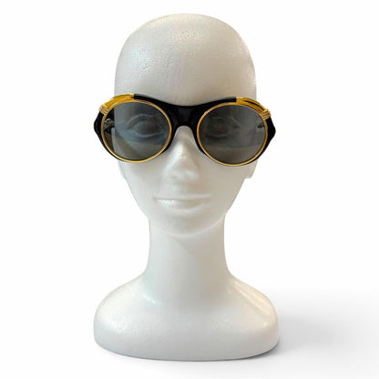 Cartier Vintage Diabolo Logo Eyewear Sunglasses Black Gold Non Prescription — view 3