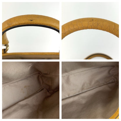 Celine Macadam Tote Bag Yellow Canvas Leather — view 6