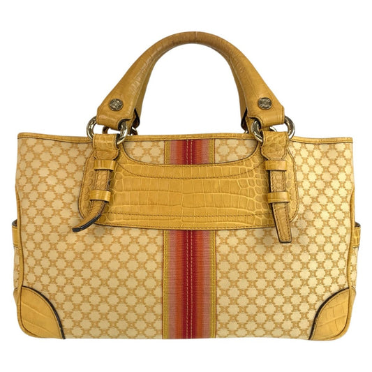 Celine Macadam Tote Bag Yellow Canvas Leather