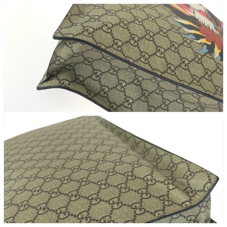 Gucci GG Supreme Angry Cat Tote Beige Multicolor Canvas Leather — view 6