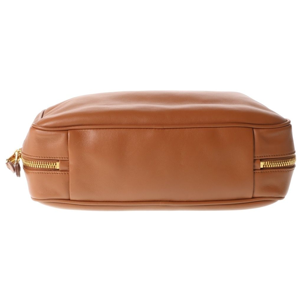 Miu Miu Leather Bow Handbag Brown Gold — view 4