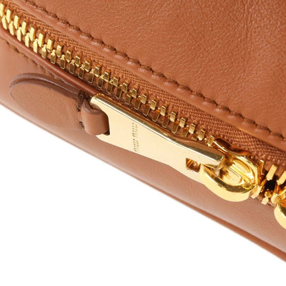 Miu Miu Leather Bow Handbag Brown Gold — view 6