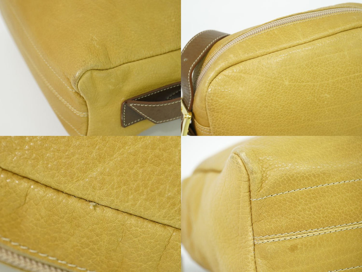 Loewe Anagram Shoulder Bag Pochette Leather Yellow — view 7