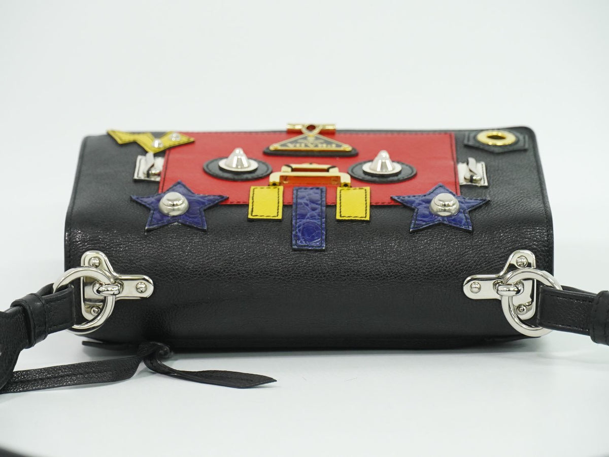 Prada Robot Collection Shoulder Bag Pochette Leather Black Multicolor — view 5
