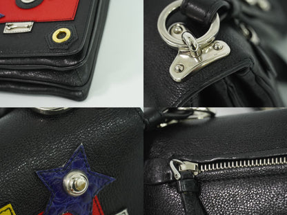 Prada Robot Collection Shoulder Bag Pochette Leather Black Multicolor — view 7