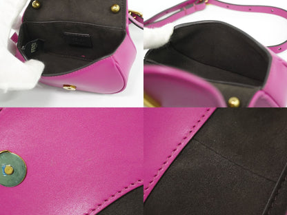 Fendi Camon Nano Shoulder Bag Pochette Leather Pink C'mon — view 8