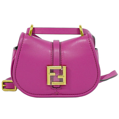 Fendi Camon Nano Shoulder Bag Pochette Leather Pink C'mon