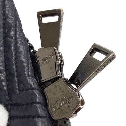 Moncler Fulmarus Logo Patch Fur Hooded Down Coat Navy — view 7