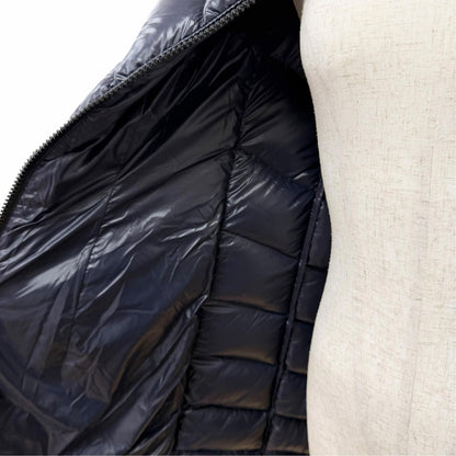 Moncler Fulmarus Logo Patch Fur Hooded Down Coat Navy — view 5