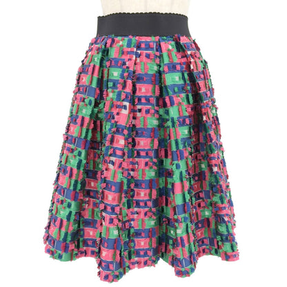 Dolce & Gabbana Fjmwx Lining Silk 100% Jacquard Skirt Pink Green 38