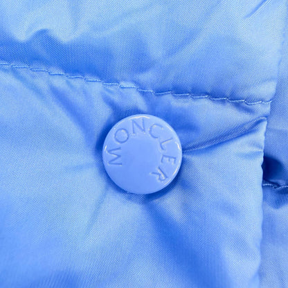 Moncler Liane Gilet Logo Patch Button Pocket Double Down Vest Blue — view 7