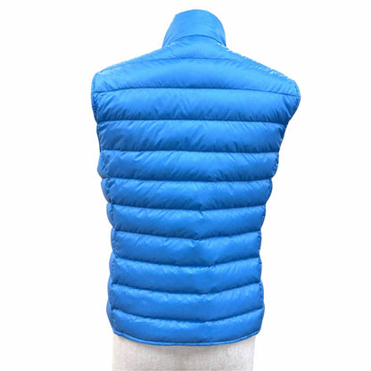 Moncler Liane Gilet Logo Patch Button Pocket Double Down Vest Blue — view 4