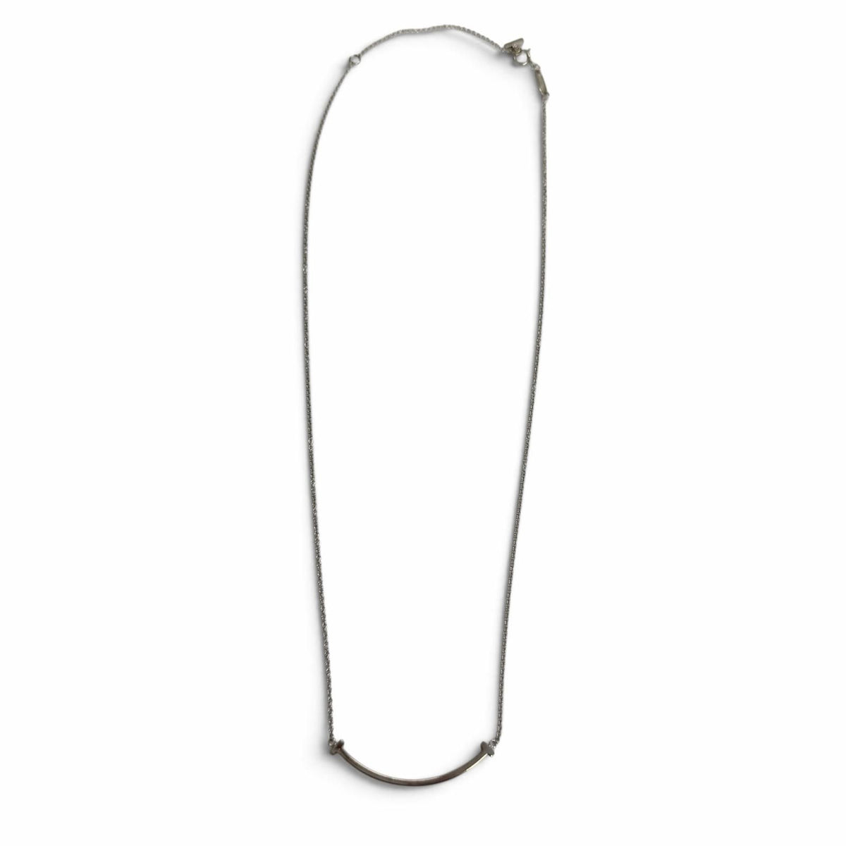 Tiffany & Co T Smile Small Chain Necklace White Gold — view 3