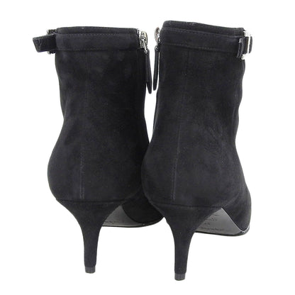 Hermes Blanche Crystal H Buckle Pointed Toe Suede Leather Short Boots — view 5