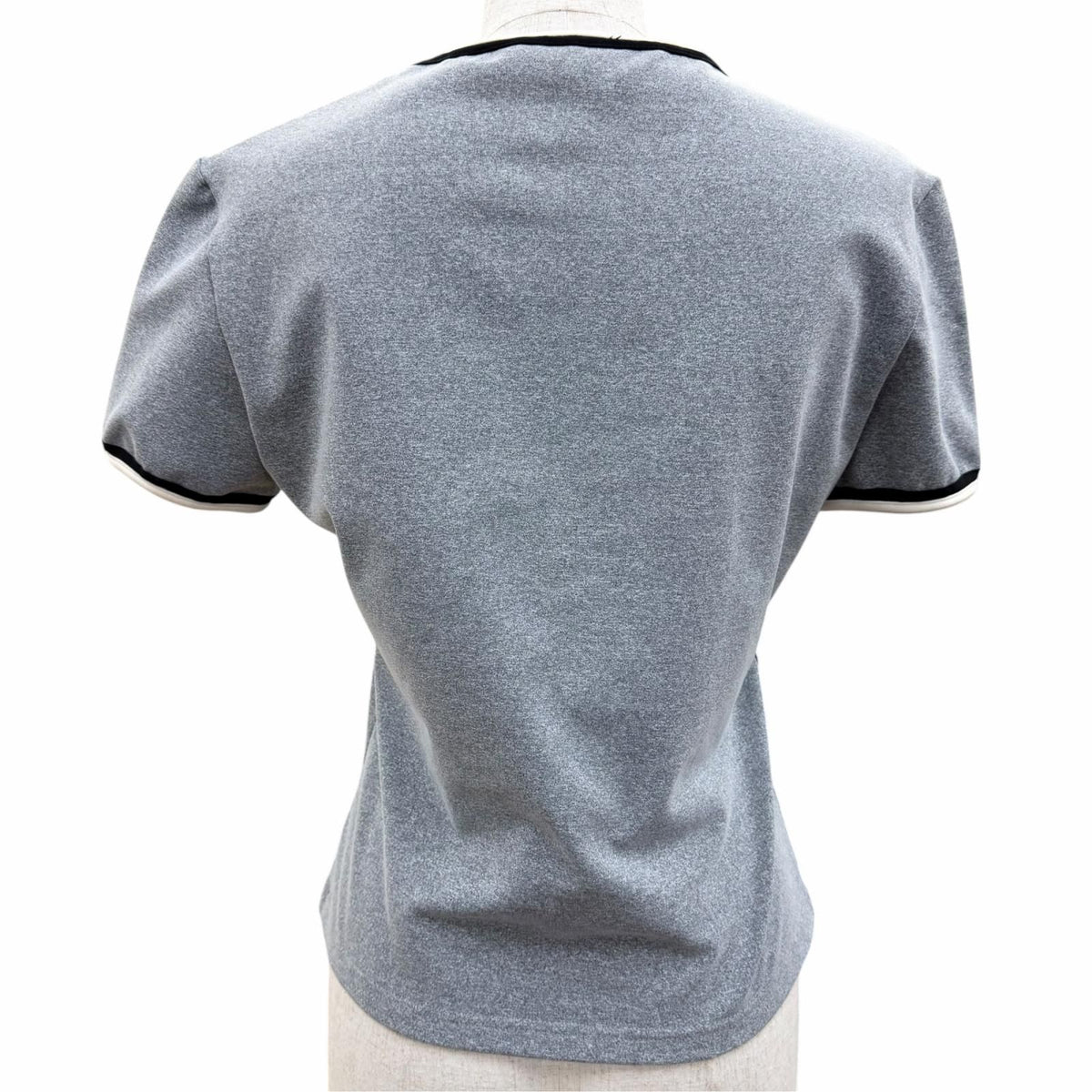 Chanel Vintage 98P CC Logo Embroidery Short Sleeve T-Shirt Top Gray 42 — view 4