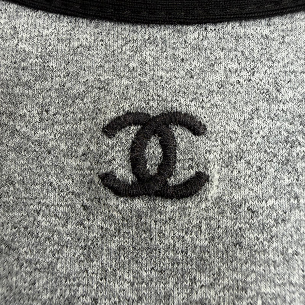 Chanel Vintage 98P CC Logo Embroidery Short Sleeve T-Shirt Top Gray 42 — view 5