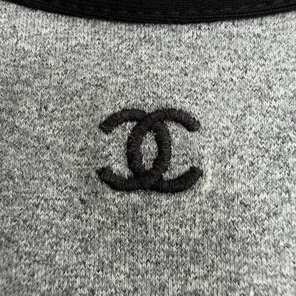 Chanel Vintage 98P CC Logo Embroidery Short Sleeve T-Shirt Top Gray 42 — view 5