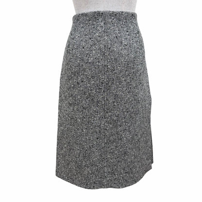 Gucci Side Slit Tweed Skirt Pencil Gray 40 — view 4