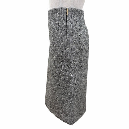 Gucci Side Slit Tweed Skirt Pencil Gray 40 — view 3