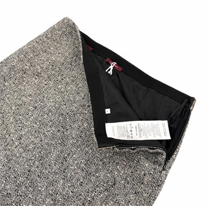 Gucci Side Slit Tweed Skirt Pencil Gray 40 — view 6