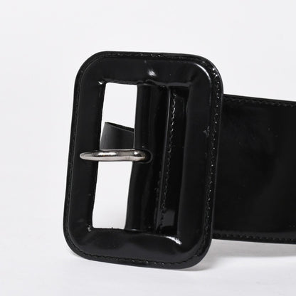 Prada Belt Patent Leather Black White Wine Red 85/34 — view 5