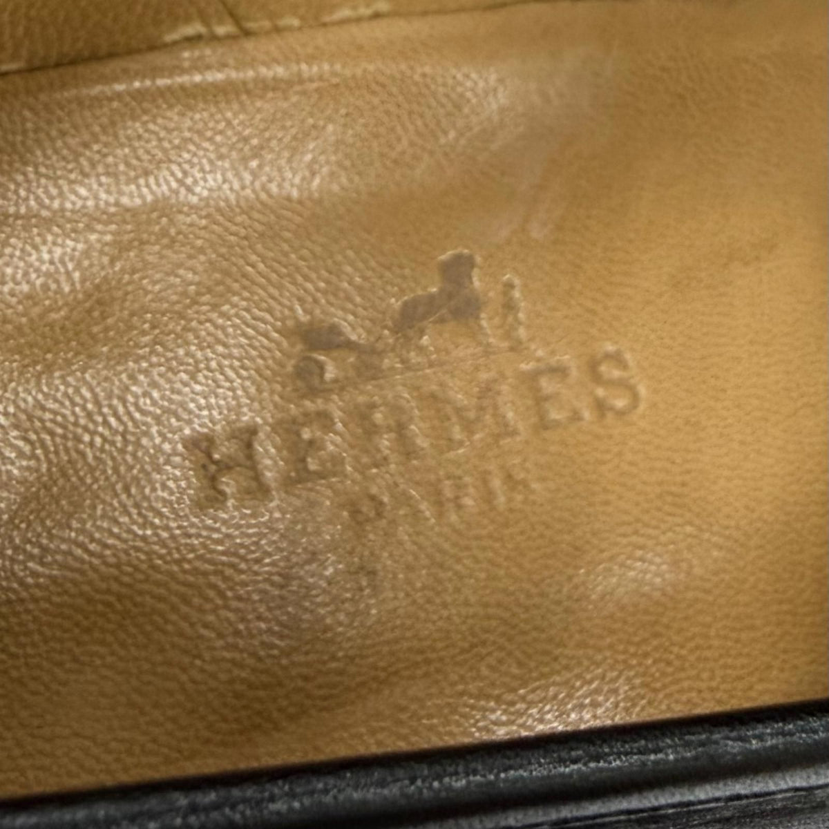 Hermes Constance Gold H Logo Leather Heels Loafers Pumps Black — view 8