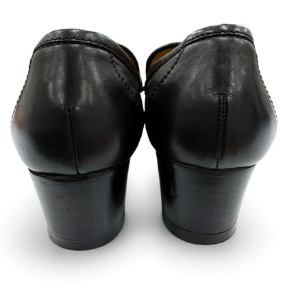 Hermes Constance Gold H Logo Leather Heels Loafers Pumps Black — view 3