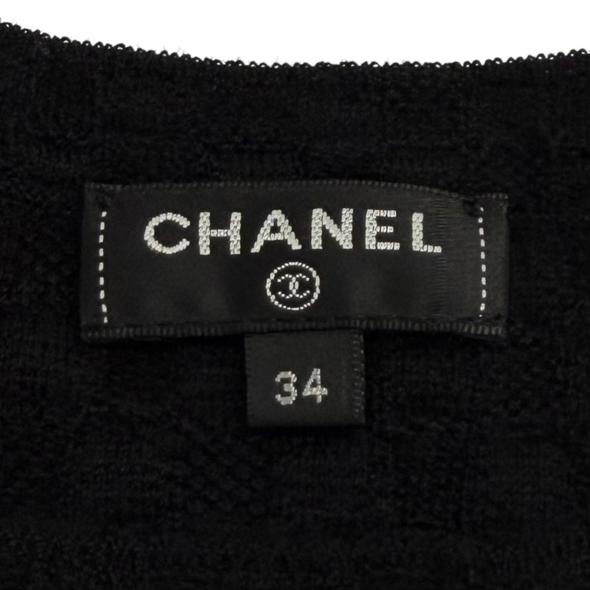 Chanel Cashmere Silk Blend Anchor CC Logo Button Crew Neck Three Quarter Sleeve — view 7