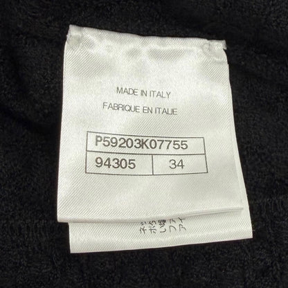 Chanel Cashmere Silk Blend Anchor CC Logo Button Crew Neck Three Quarter Sleeve — view 8