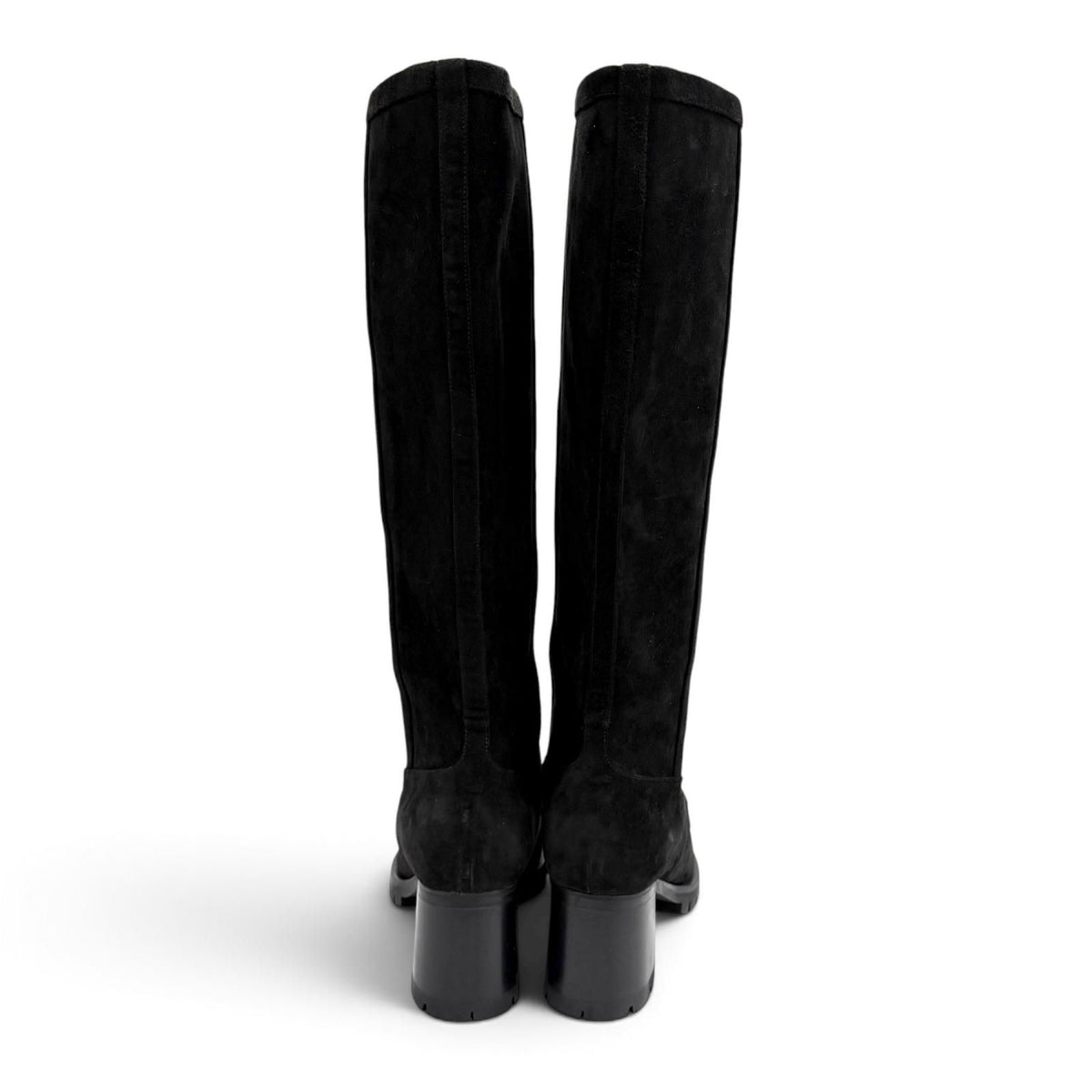 Hermes Folly 60 Silver H Suede Leather Long Boots Black — view 4
