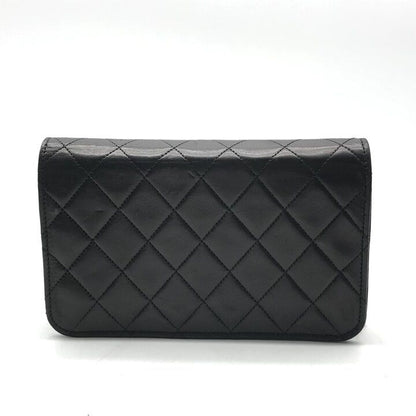 Chanel CC Logo Mini Quilted Push Lock Chain Shoulder Bag Lambskin Black — view 2