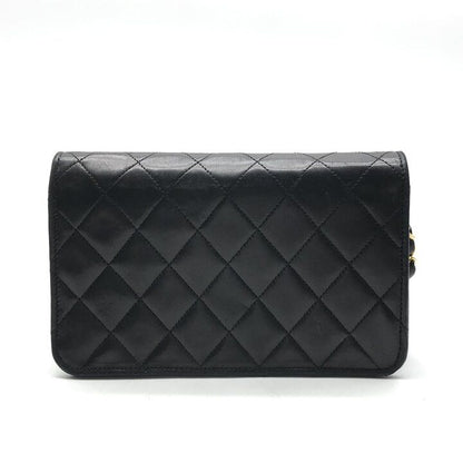 Chanel CC Logo Mini Quilted Push Lock Chain Shoulder Bag Lambskin Black — view 2