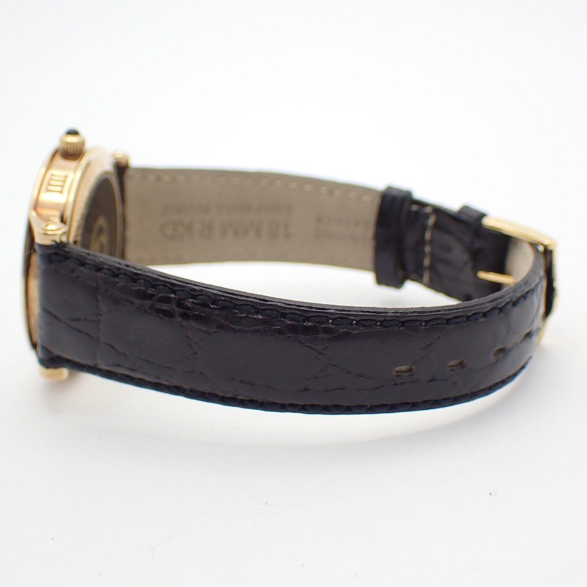 Gucci Quartz Watch Gold White Dial Leather Strap — view 5
