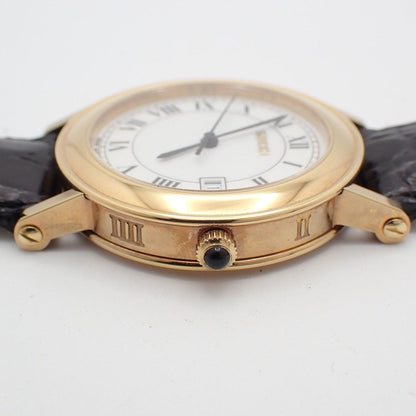 Gucci Quartz Watch Gold White Dial Leather Strap — view 6
