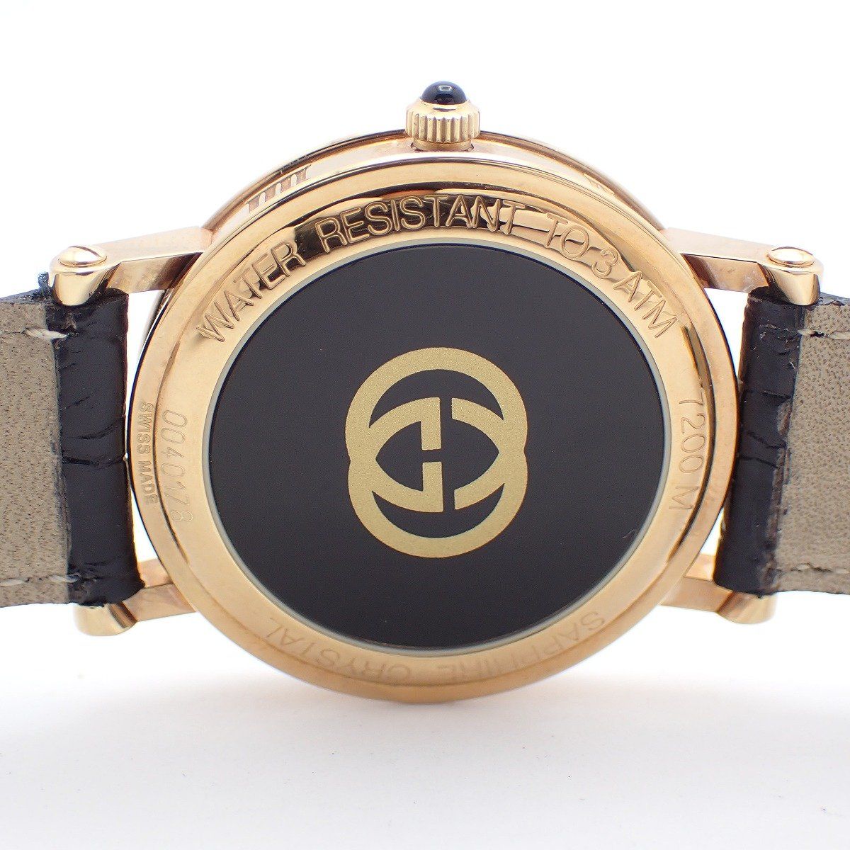 Gucci Quartz Watch Gold White Dial Leather Strap — view 8