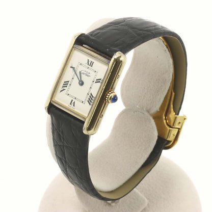 Cartier Must Tank SM Vermeil Vintage Watch 925 Sterling Silver Quartz — view 3